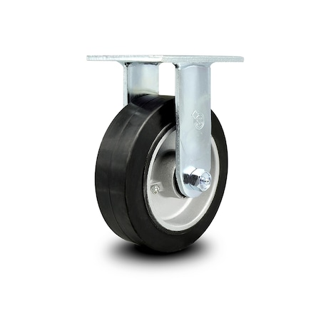 Service Caster 6 Inch Rubber on Aluminum Wheel Rigid Caster with Roller Bearing SCC-30R620-RAR